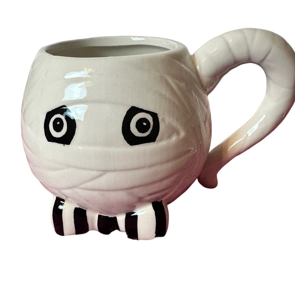 Halloween MUMMY Mug by Global Amici Ceramicโ Coffee Cup Decorative Kitchen White